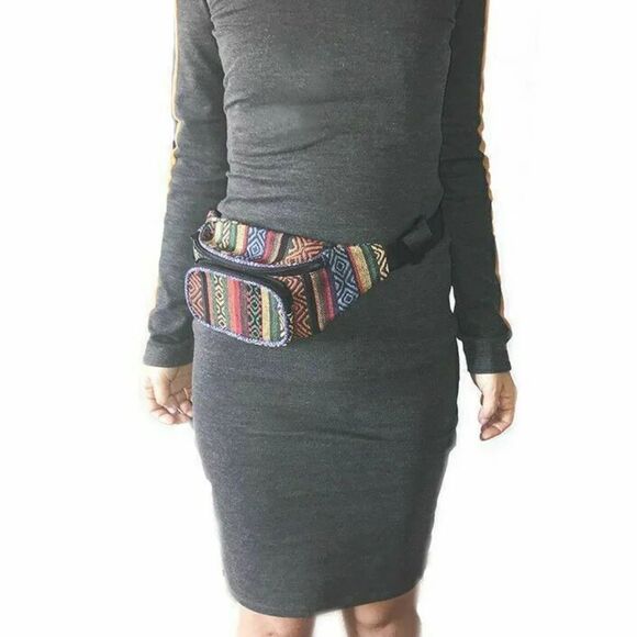Azteca Coat licue Paquete Cintura Bolsa Cinturón Hip Boho Bohemio Tribal Indio - Picture 1 of 3